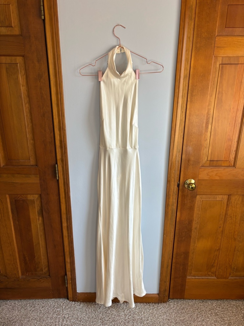 Hello Molly White Backless Maxi Dress with Pearl Straps - Picture 3 of 5